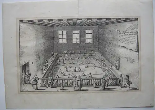 Bad in Baden bei Wien  Orig Kupferstich Merian 1650 Österreich Badekultur