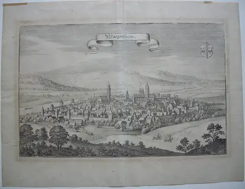 Bad Mergentheim Gesamtansicht Orig Kupferstich Merian 1650 Main-Tauber-Kreis