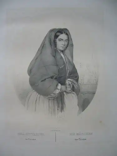 August Selb (1812-1859) Mädchen aus Pirano Piran Slowenien Orig Lithogr 1842