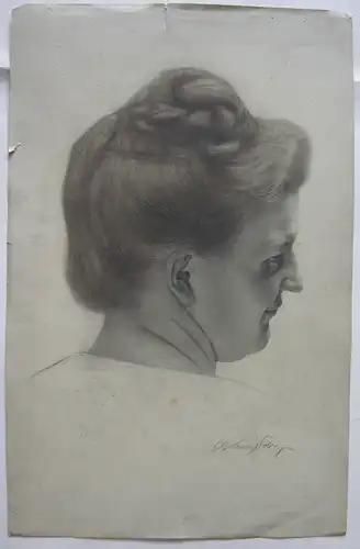 Christian Lengdobler (1883-?) Frauenportrait Orig Bleistiftzeichnung signiert