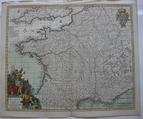 Frankreich France-General Orig Kupferstichkarte Nic. Visscher 1650