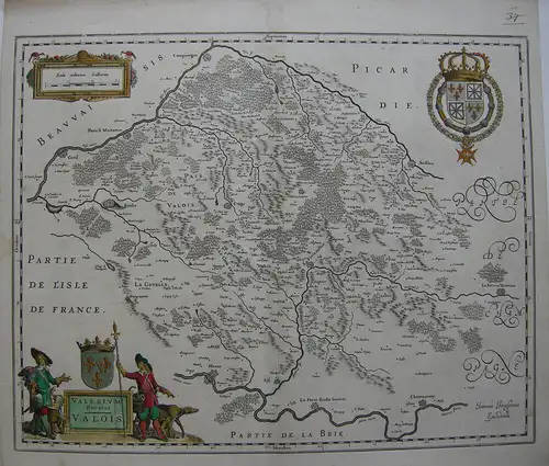 Valesium Ducatus Valois Frankreich France Orig Kupferstichkarte Janssonius 1650
