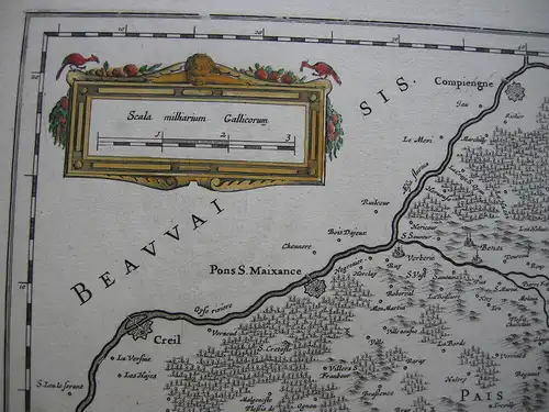 Valesium Ducatus Valois Frankreich France Orig Kupferstichkarte Janssonius 1650