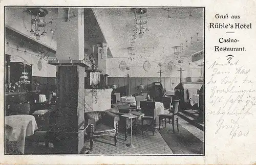 AK Nürnberg Rühle's Hotel Casino Restaurant Mittelfranken gel 1906