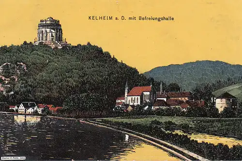 AK Kelheim Befreiungshalle Künstlerkarte E. Felle Litho gel 1902 Niederbayern