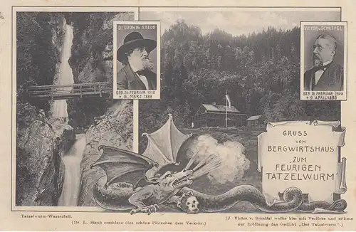 AK  Oberaudorf Bergwirtshaus zum feurigen Tatzelwurm Rosenheim gel. 1910