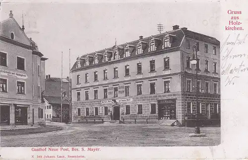 AK Holzkirchen Gasthof Neue Post S. Mayer Miesbach Oberbayern gel 1910