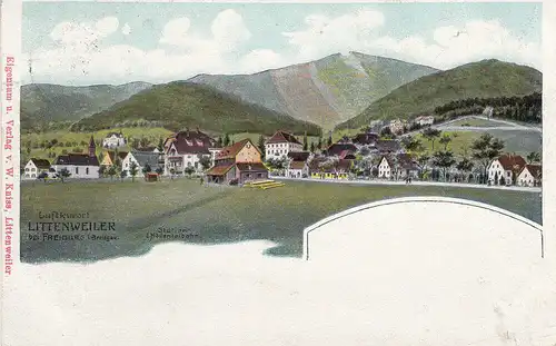 AK Littenweiler Gesamtansicht Freiburg Br. Baden Württemberg gel. 1910