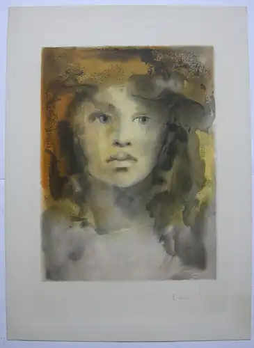 Leonor Fini (1907-1996) Mädchenportrait Orig. Lithografie drucksigniert