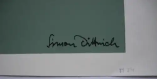 Simon Dittrich (1940) Skurrilies Portrait Orig Serigrafie um 1970 signiert