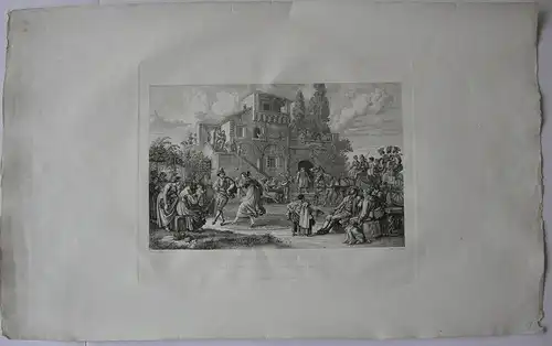 Octoberfest der Römer Rom Italia Orig Radierung Ludwig Richter 1832