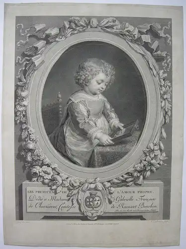 Charles Macret (1751-1789) Anfänge der Eigenliebe Orig. Kupferstich 1780