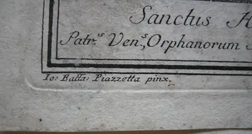Heiliger Hieronymus Kirchenvater (347-420) Orig Radierung Ant. Baratti 1750