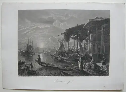 Istanbul Constantinopel Hafen Türkei Orig Kupferstich 1820