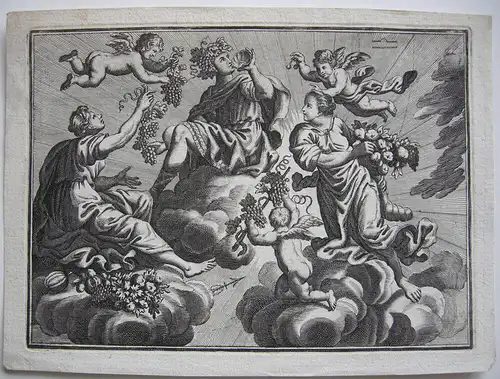 2 Monatskupfer Über den Wolken Herbst und Winter Orig. Kupferstiche um 1780