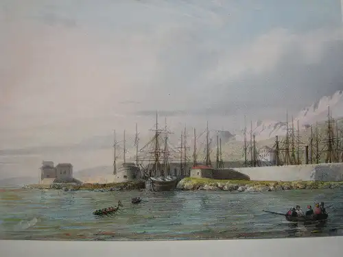 Trieste Friaul Italia Il Lazzaretto nuovo Orig Lithografie 1840 Italien
