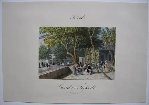 Trieste Friaul Italia Giardino Rossetti (Acquedotto) Orig Lithografie 1840