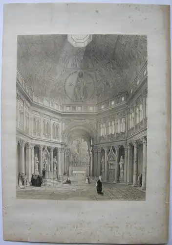 Domenico Quaglio (1786-1837) Florenz Dom Baptisterium Orig Farblithografie 1830