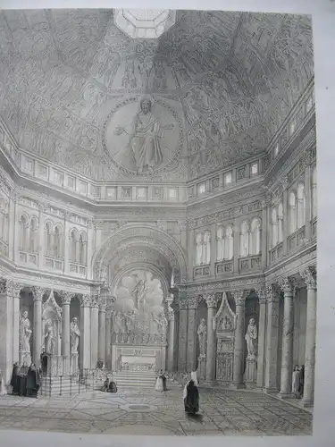 Domenico Quaglio (1786-1837) Florenz Dom Baptisterium Orig Farblithografie 1830