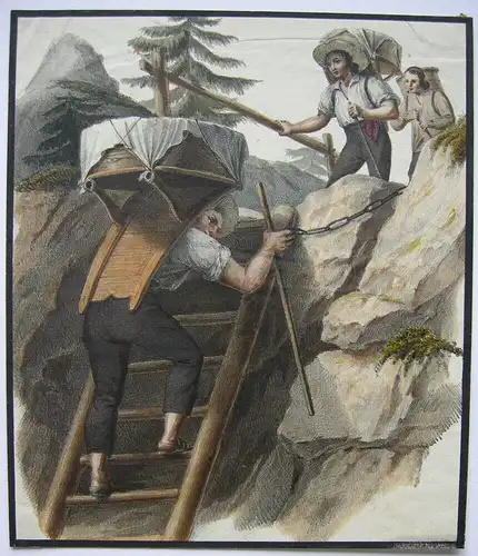 Käse Käserei Sennerei Sennbauern 2 Orig. Lithographien 1850 Transhumanz Frommage