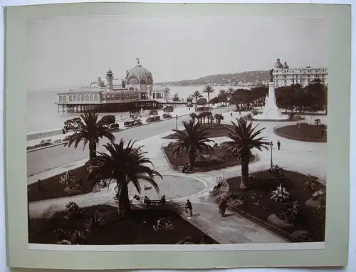 Nice France Promen des Anglais et Casino Foto Albumin 2 Orig. Photographien 1880