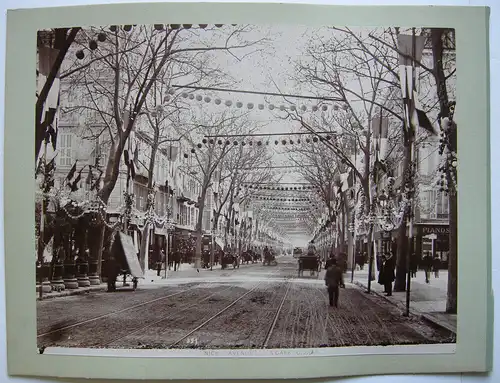 Nice France Av de la Gare et Vue General Foto Albumin 2 Orig. Photographien 1880
