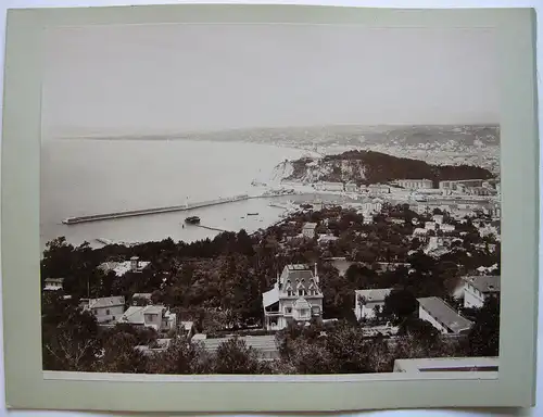 Nizza General View Foto Hafen Mont Boron Albumin 1880 Orig. Photographie