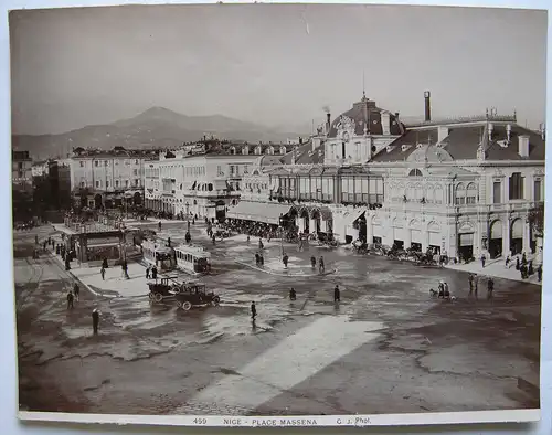 Nice Nizza Place Massena France Foto Albumin 1880 G. J. Photo