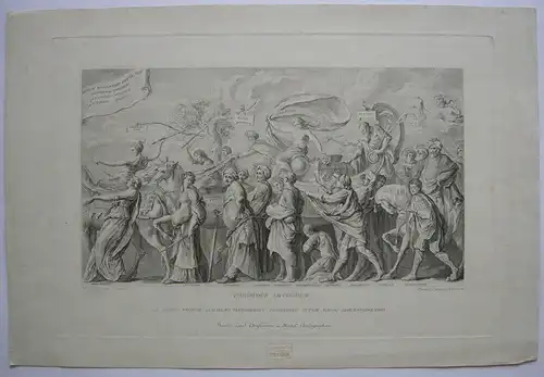 Christian von Mechel (1737-1817) Triumph des Reichtums Orig. Radierung 1780