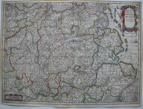 Totius Circuli Westphalici Westfalen kolor Orig Kupferstichkarte Hondius 1630