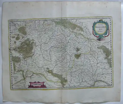 Franken Bayern altkolor Orig Kupferstichkarte Mercator Janssonius 1627