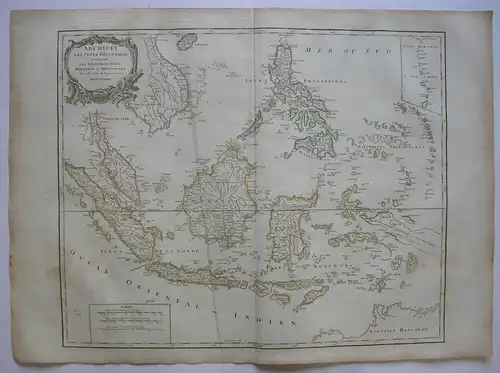 Indonesischer Archipel Asien Sumatra Orig Kupferstich R. Vaugondy 1680