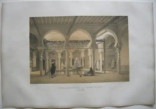 Algerien Algerie Alger Appartements Femme du Bey Lithografie Bayot 1840 Afrika