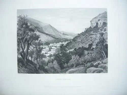 Nablus Palästina Orig Stahlstich 1883 Orient Ansicht