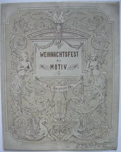 Studentenverbindung Akademische Vereinigung Motiv Berlin 1876 Weihnachtsfest