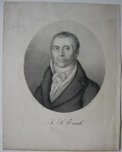 Johann Samuel Ersch (1766-1828) Philologie Portrait Lithogr Gentilly 1830