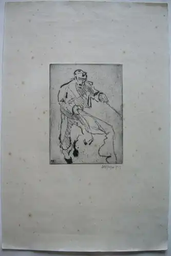 Willi Geiger (1878-1971) Stierkämpfer Orig Radierung 1912 signiert