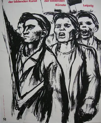Plakat Arbeiterklasse in der Bildenden Kunst Parteitag SED 1986 Orig Lithografie