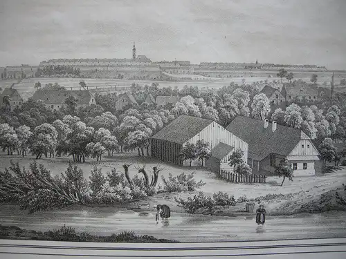 Festung Josefstadt Josefov Jaromer Tschechien Orig. Lithografie Bürger 1845