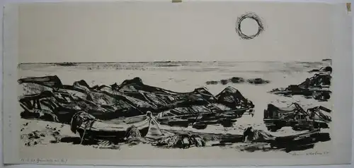 Heinrich Kasten Schärenküste auf B. Orig Lithographie signiert 1964