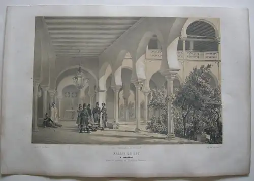 Algerien Algerie Alger Palais du Bey Constantine Lithografie Bayot 1840 Afrika