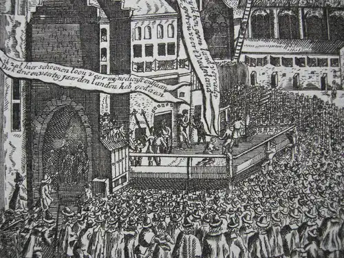 Hinrichtung Jan van Oldenbarnevelt Den Haag 1619 Orig Kupferstich 1800