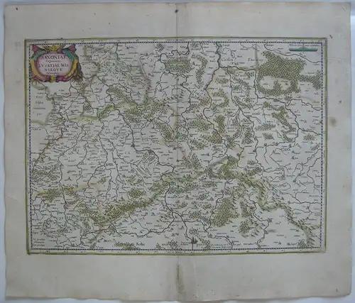 Sachsen Lausitz  altkolor Orig Kupferstichkarte Mercator Janssonius 1627