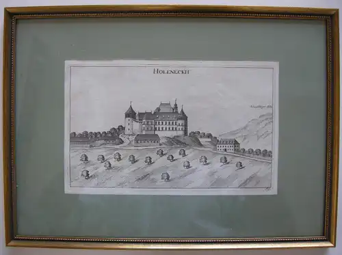 Burg Hollenegg Steiermark Österreich Orig Kupferstich Vischer 1708 gerahmt