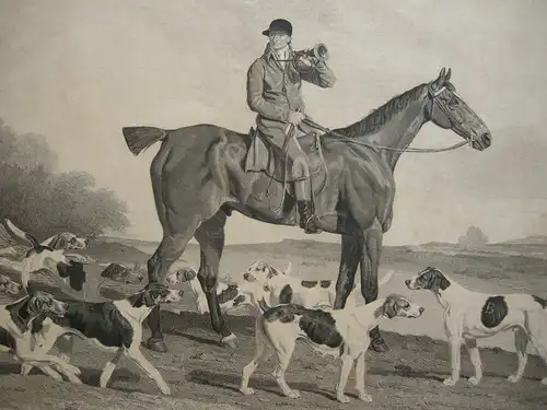 Thomas Oldaker Fox hunting Fuchsjagd Pferde Orig Aquatinta 1810 Horse Race