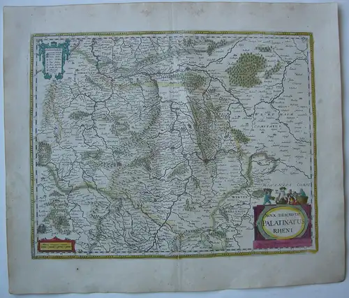 Rheinland Pfalz altkolor Orig Kupferstichkarte Mercator Janssonius 1627