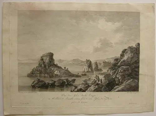 Isole dei Ciclopi Sicilia Trezza Zyklopeninseln Italia Orig Kupferstich 1780