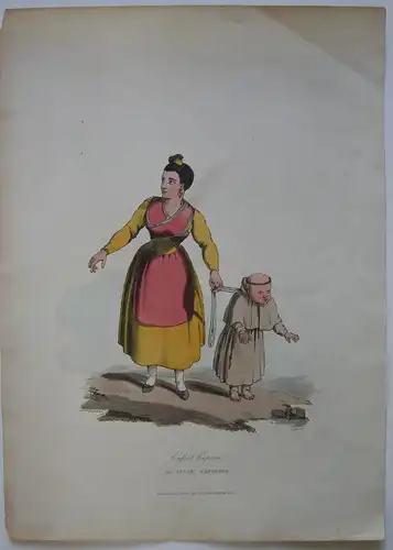 Infant Capuchin kolor Orig Lithografie Clark nach Badford 1809 Portugal