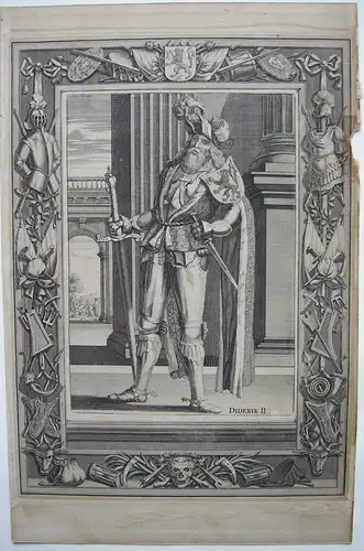 Diderik II van Brederode (1144-1207)  Portrait Orig Kupferstich 1730 Niederlande