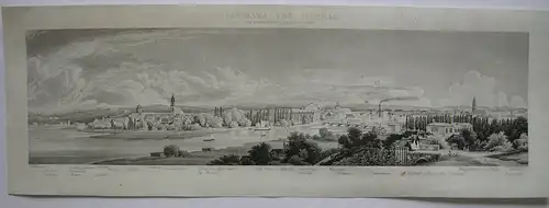 Panorama von Potsdam Orig Aquatinta von Hausheer nach Henning 1850 Brandenburg